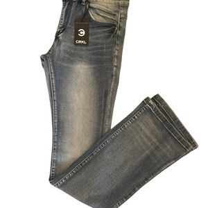 Men’s Slim Straight Jeans - Faded Blue flare bottom